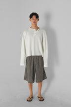 Box Henley - Ivory on model