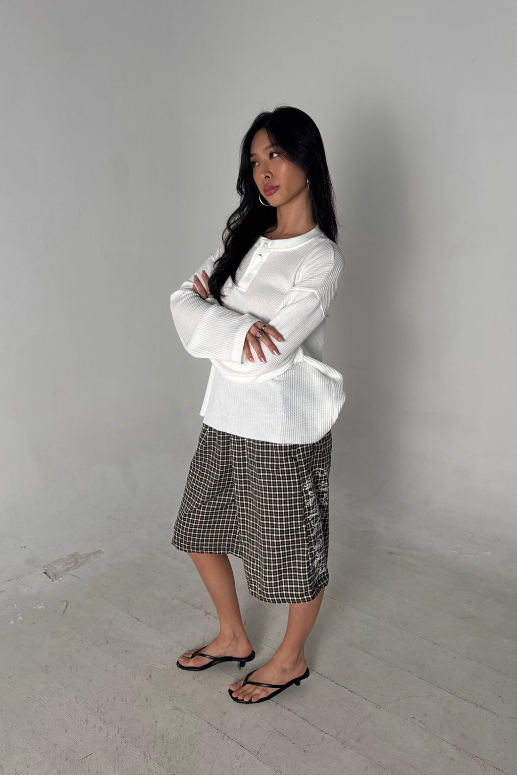 Box Henley - Ivory on model