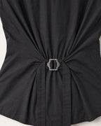 Cupcake Blouse antique silver back buckle and tie straps detail
