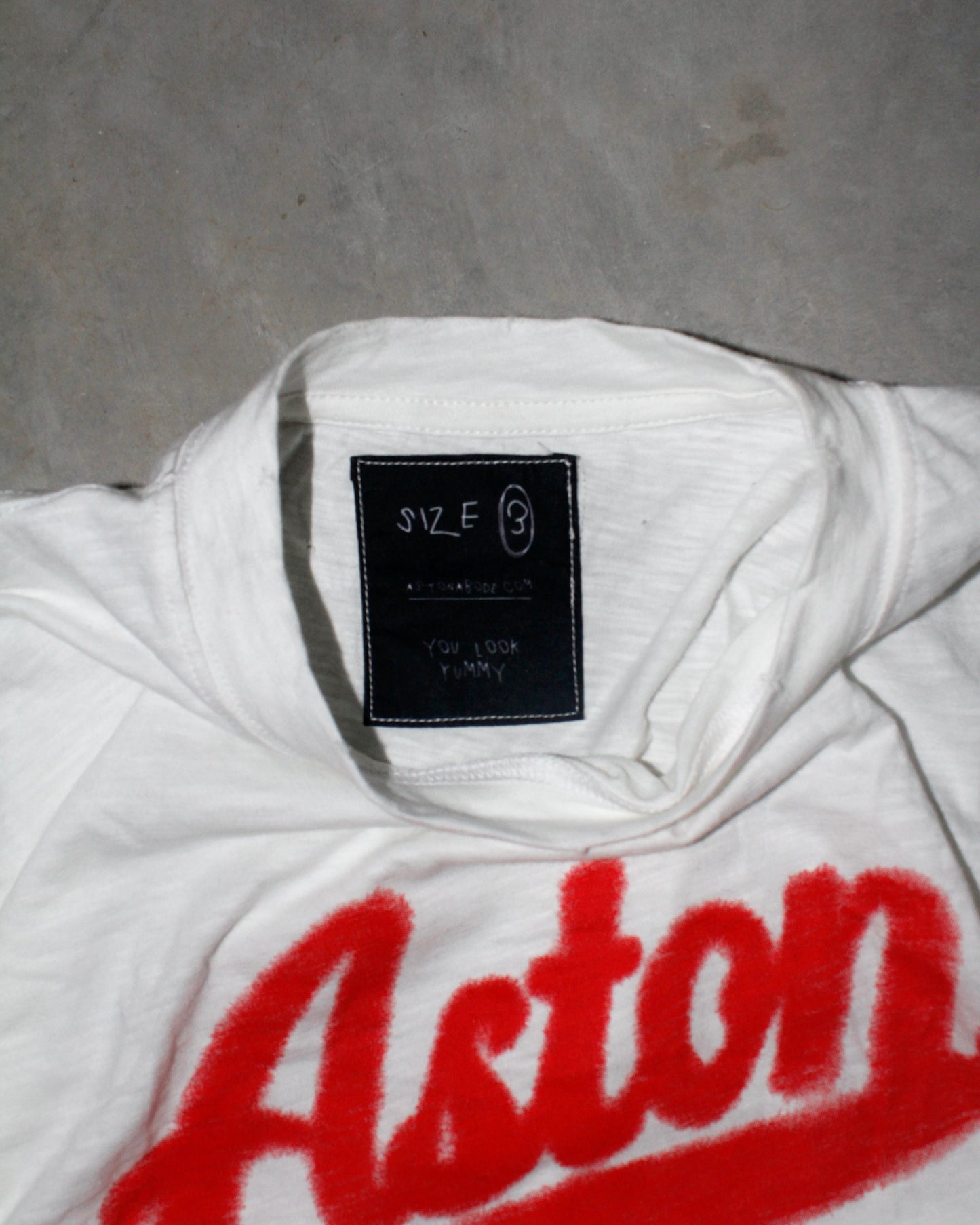 Crimson Slub Tee - Ivory