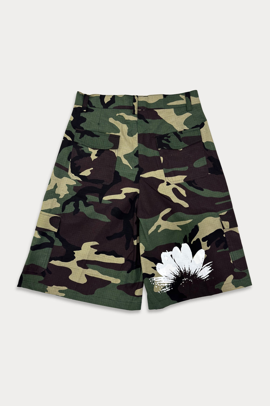 Aston Abode Lobby Shorts in Garden, back flat lay