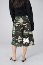 Aston Abode Lobby Shorts in Garden, lifestyle shot on Clarice