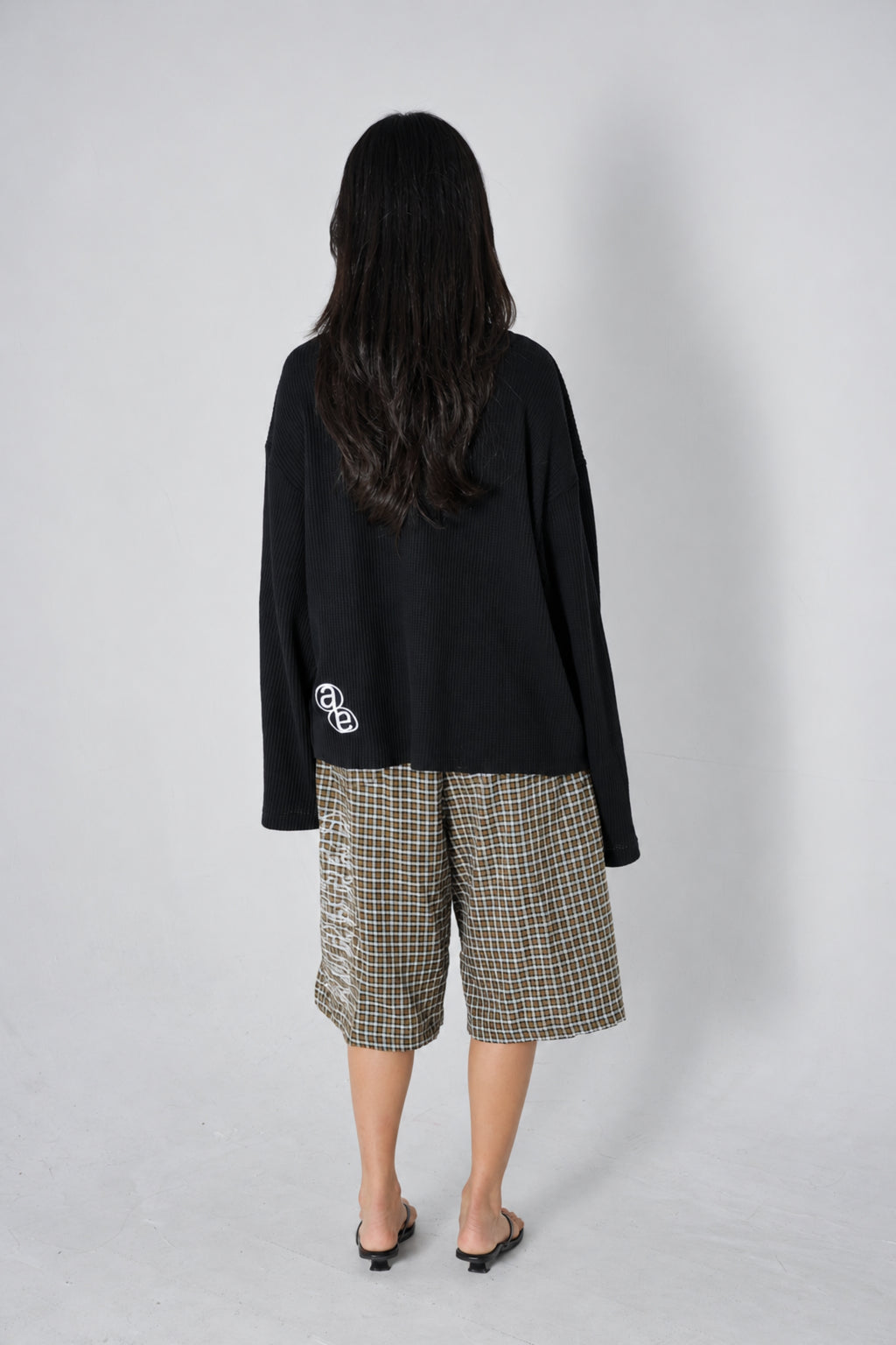 Aston Abode Lobby Shorts in Motel, lifestyle shot on Clarice