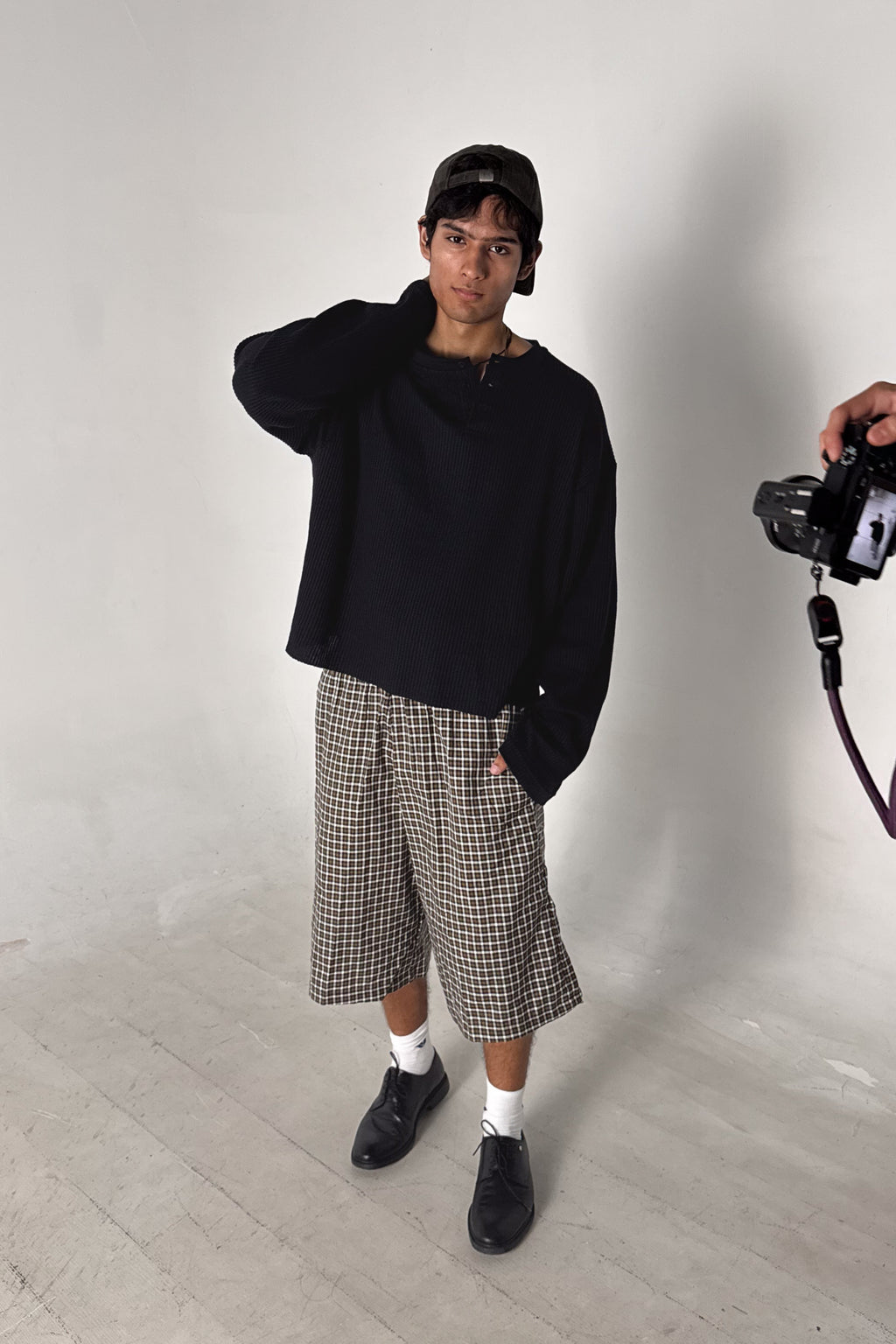 Aston Abode Lobby Shorts in Motel, lifestyle shot on Aarav