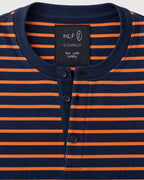 Negroni Henley contrast navy collar and three-button placket detail