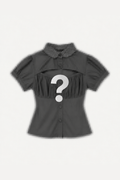 Aston Abode Women's Mystery Top, pixelated front flat lay with a question mark