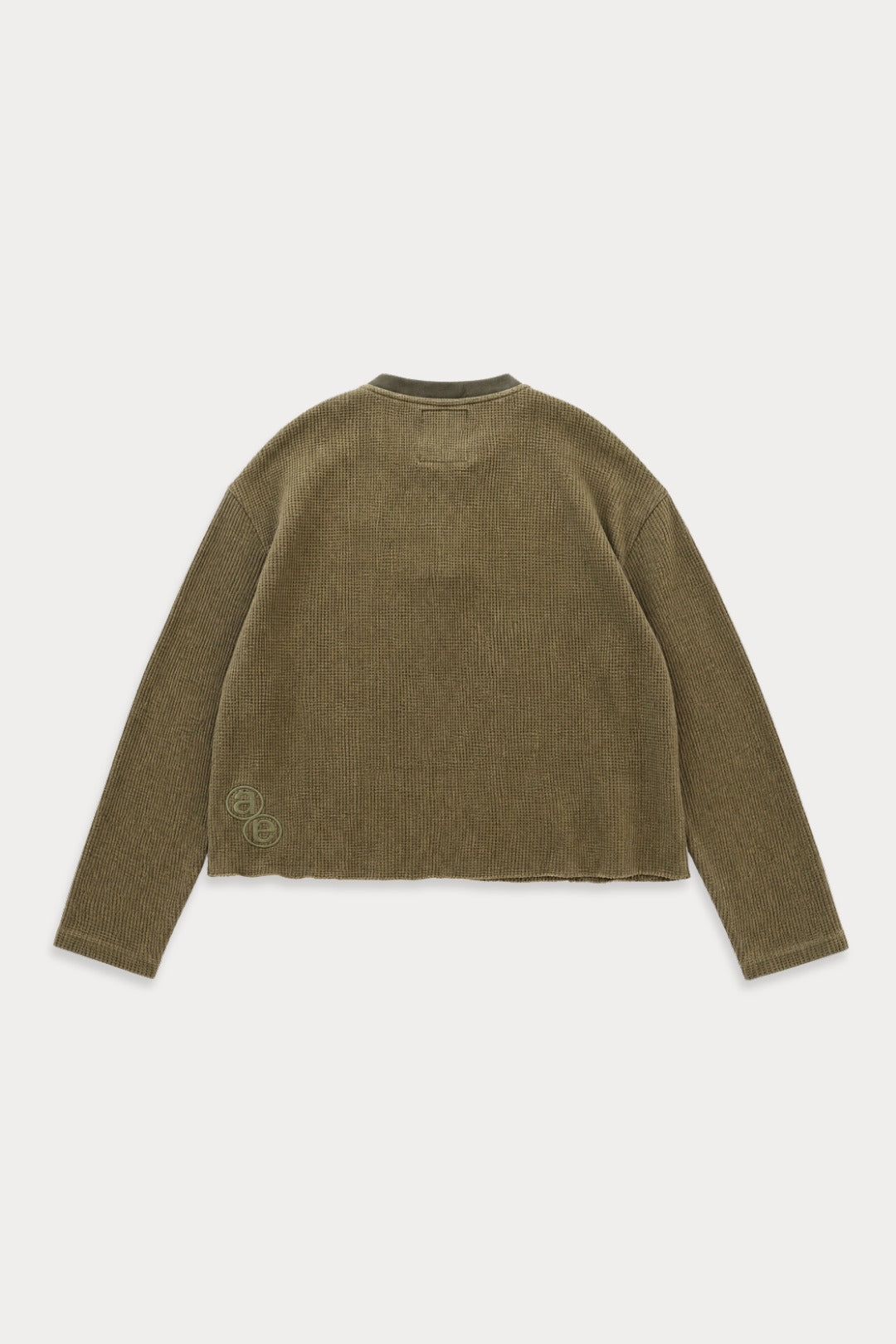 Aston Abode Box Henley in Moss, back flat lay
