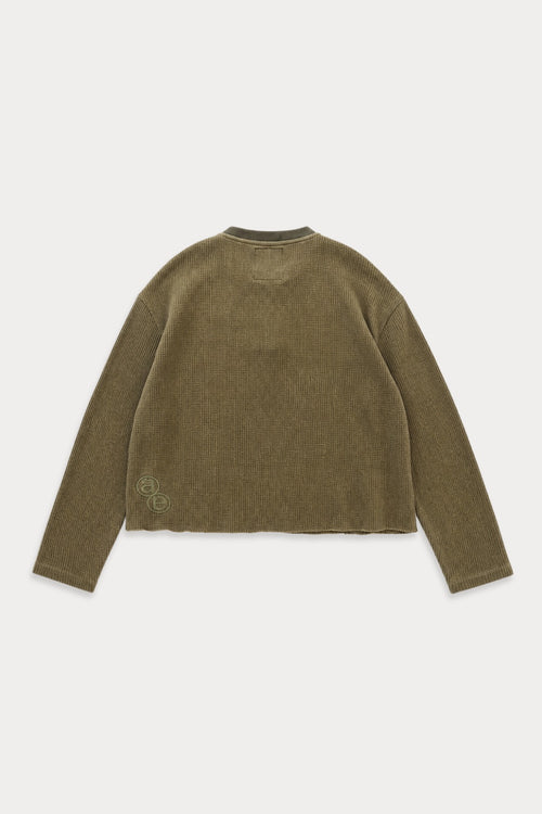 Aston Abode Box Henley in Moss, back flat lay