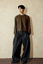 Aston Abode Box Henley in Negroni, front view, full length, on male model