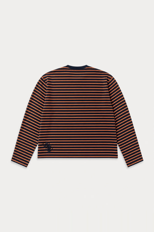 Aston Abode Box Henley in Negroni, back flat lay
