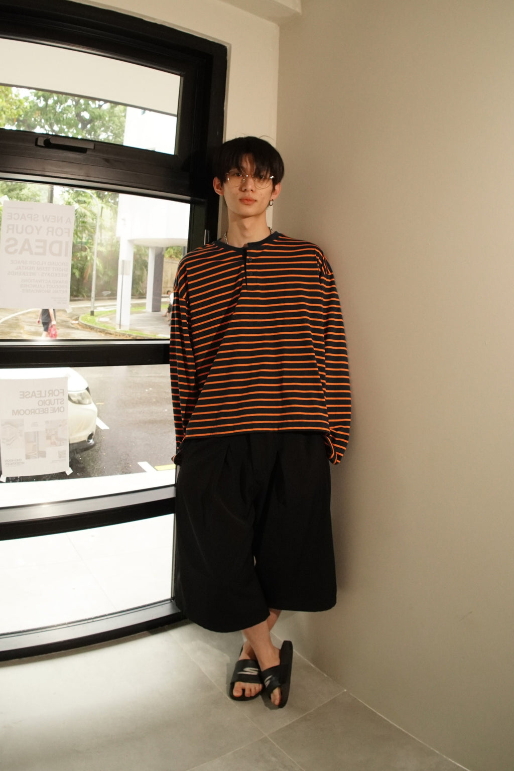 Aston Abode Box Henley in Negroni, lifestyle shot