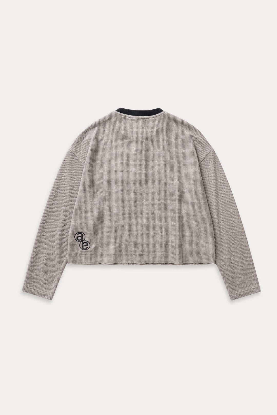 Aston Abode Box Henley in Stone, back flat lay