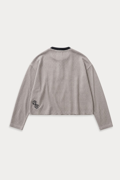 Aston Abode Box Henley in Stone, back flat lay