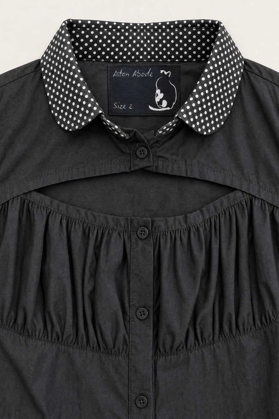 Aston Abode Cupcake Blouse, collar detail close-up