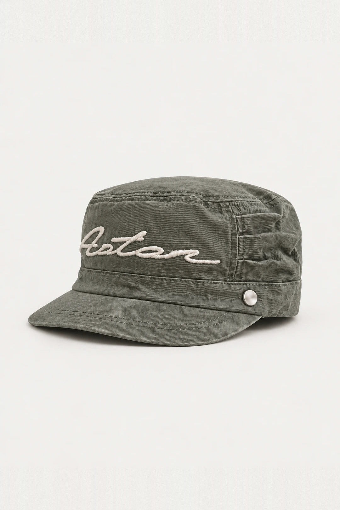 Aston Abode Field Kepi Cap, side flat lay