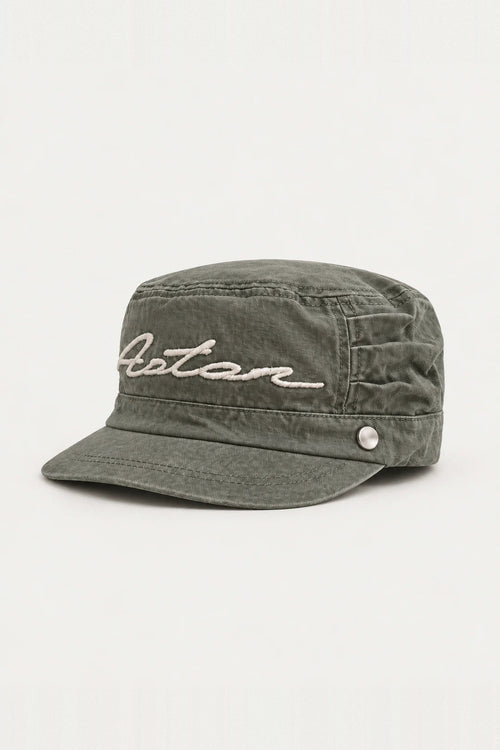 Aston Abode Field Kepi Cap, side flat lay