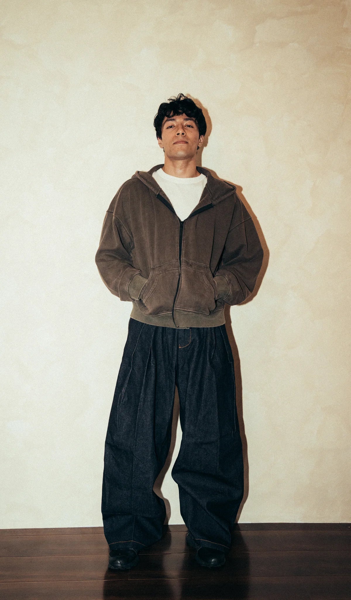Look: Pruned Hoodie with Gurkha Denim