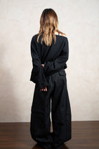 Aston Abode Open Shoulder Thermal, back view, full length, on female model