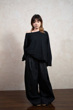 Aston Abode Open Shoulder Thermal, front view, full length, on female model