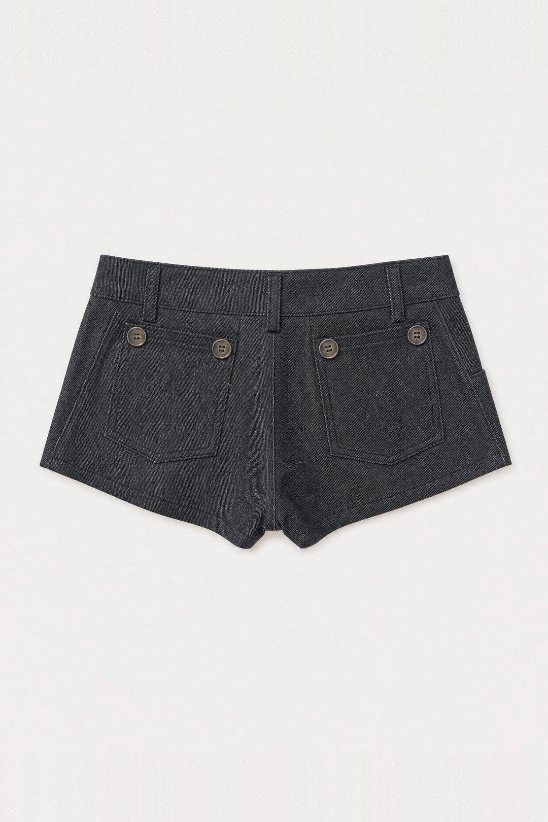 Aston Abode Sidebar Microshorts, back flat lay