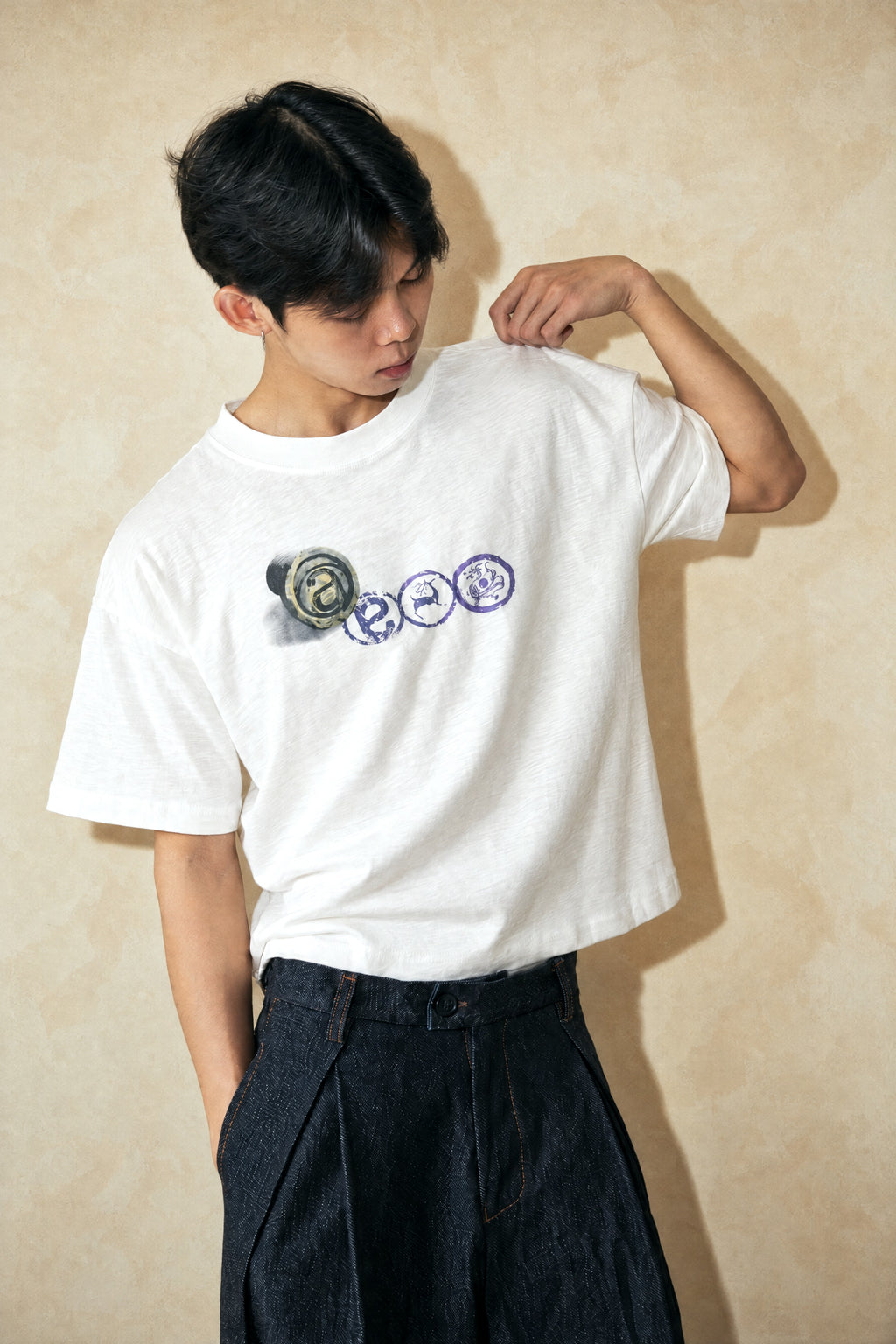 Aston Abode Wadang Tee, front view, on Gerald